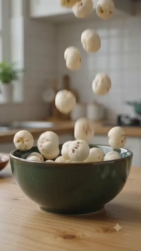 Makhana in a ceramic bowl